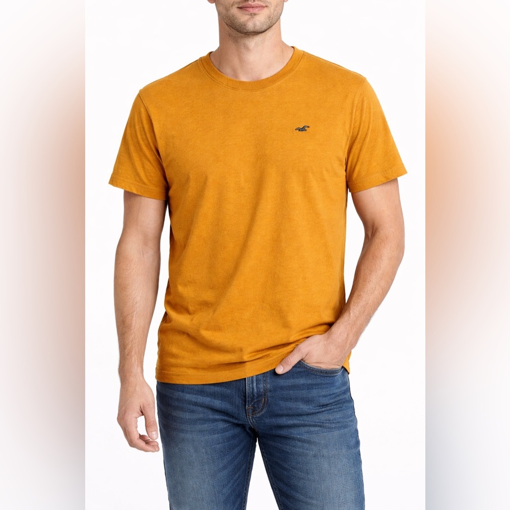 Hollister Must-Have Collection Mustard Yellow T-Shirt Size Large 100% Cotton